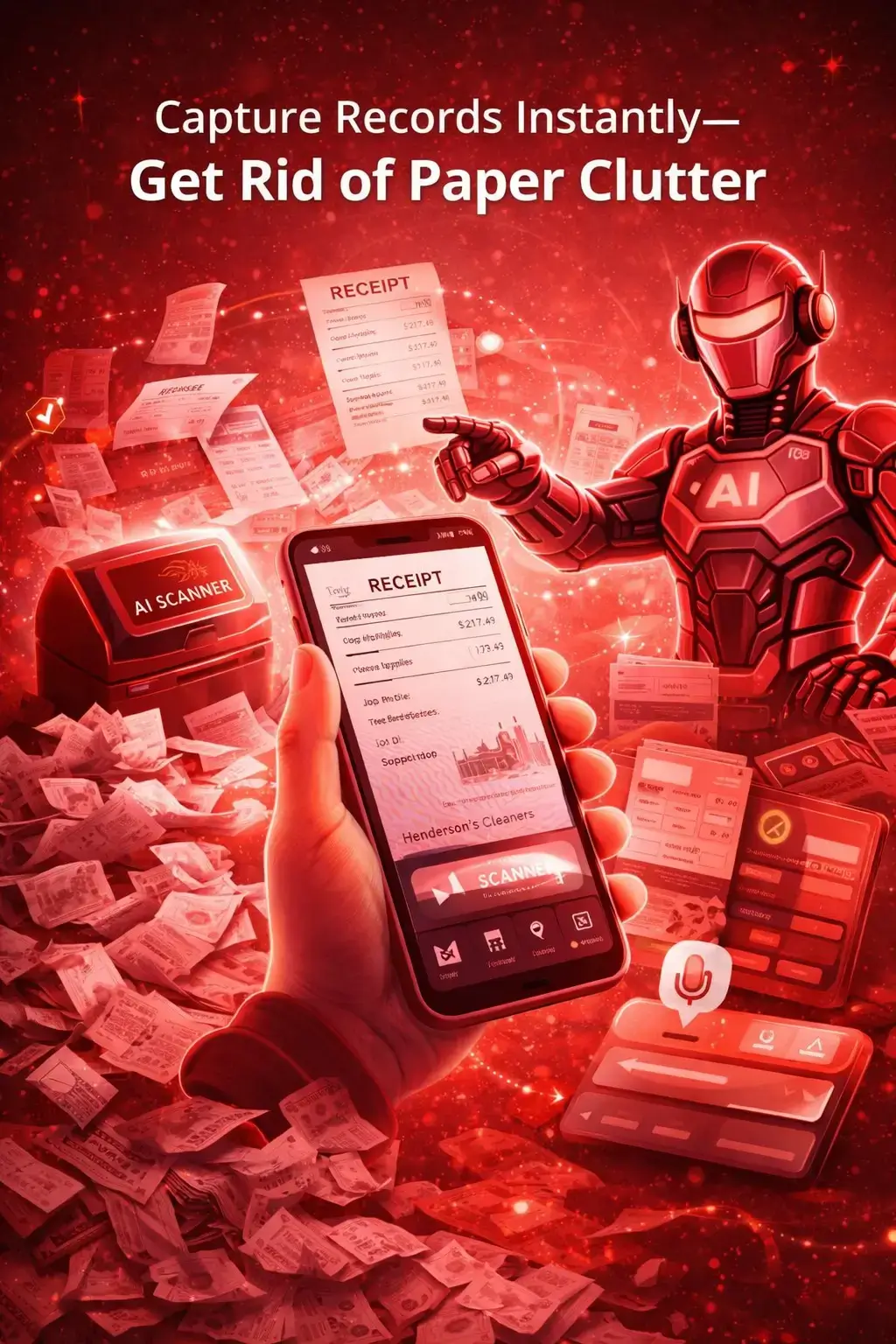 AI expense scanner capturing receipts and tying business costs to specific job profit margins