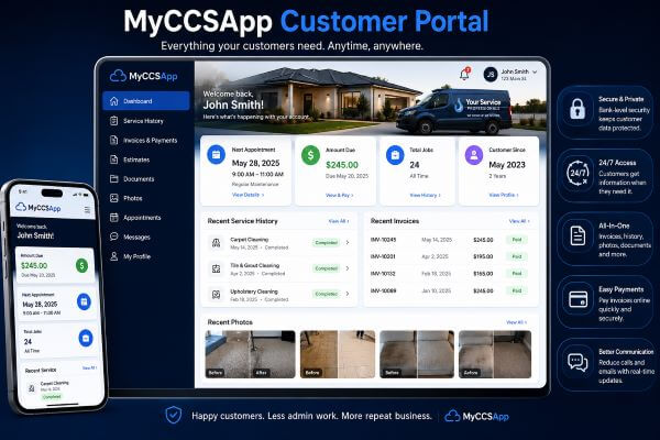 MyCCSApp Customer Portal Dashboard Interface